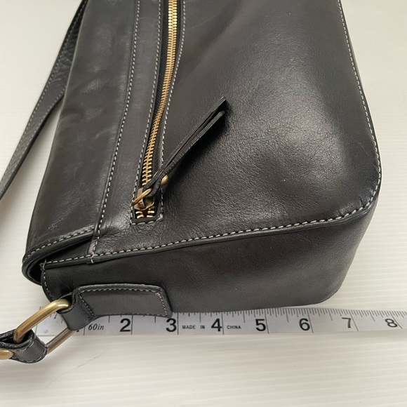 Avorio Nero Black Leather Shoulder bag Made in Italy Red Lining - Picture 12 of 15